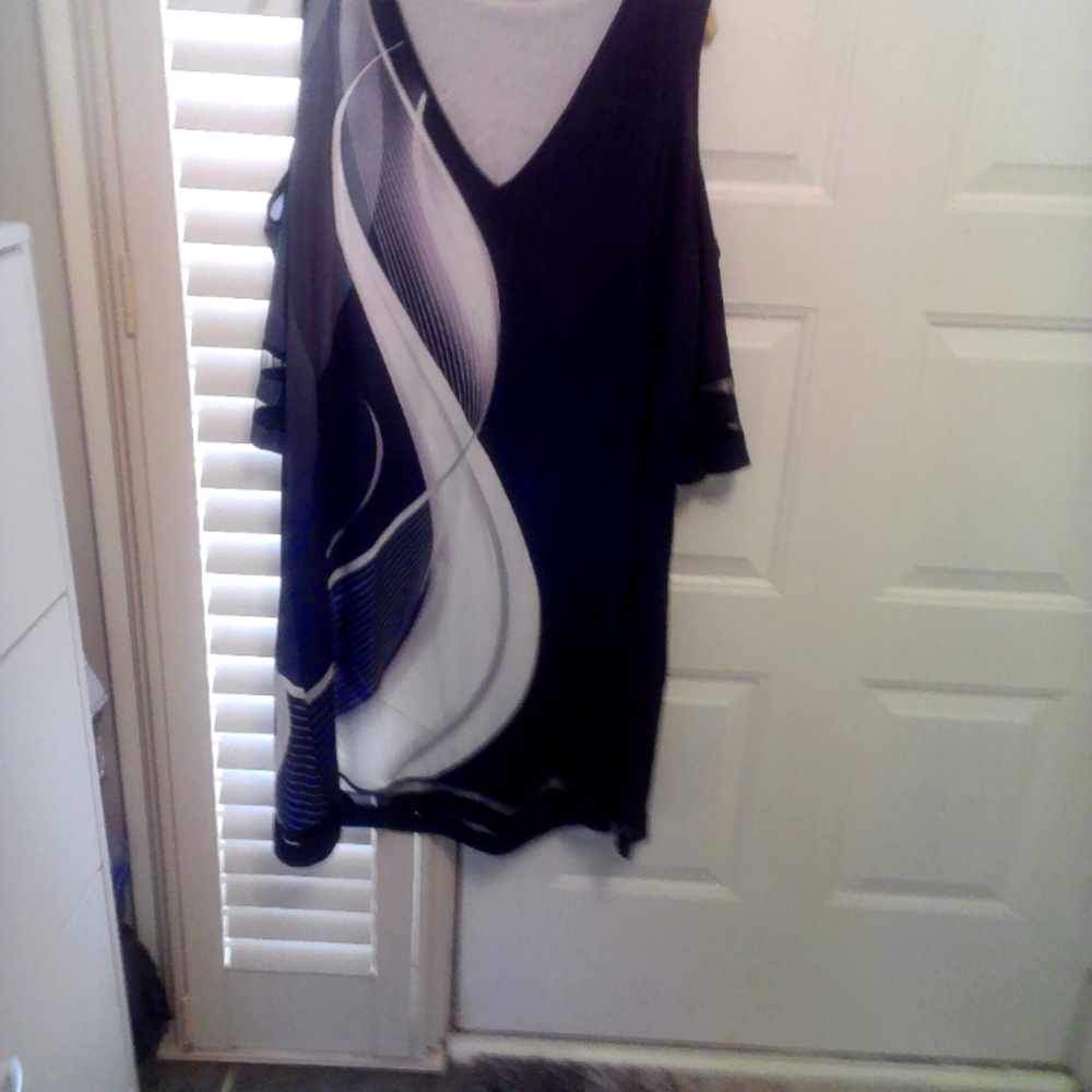 Chic Black and Grey and White Dress